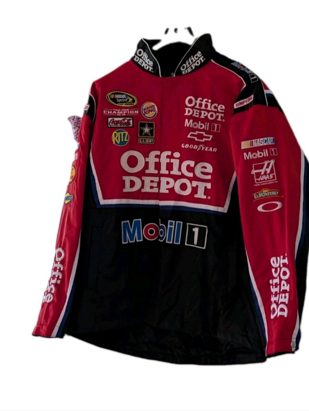 NASCAR Office Depot Mobil 1 Tony Stewart #14 Racing Jacket – Red & Black Chase